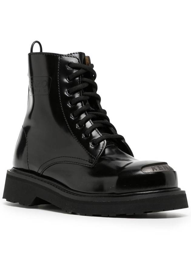 Women's Smile Lace-Up Walker Boots Black - KENZO - BALAAN 3