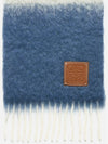 Striped Mohair Wool Muffler Blue Grey - LOEWE - BALAAN 4