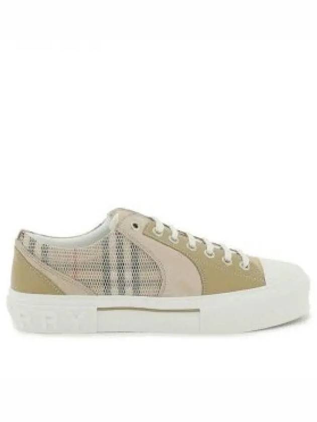 Vintage Check Mesh Leather Suede Low Top Sneakers Beige - BURBERRY - BALAAN 2