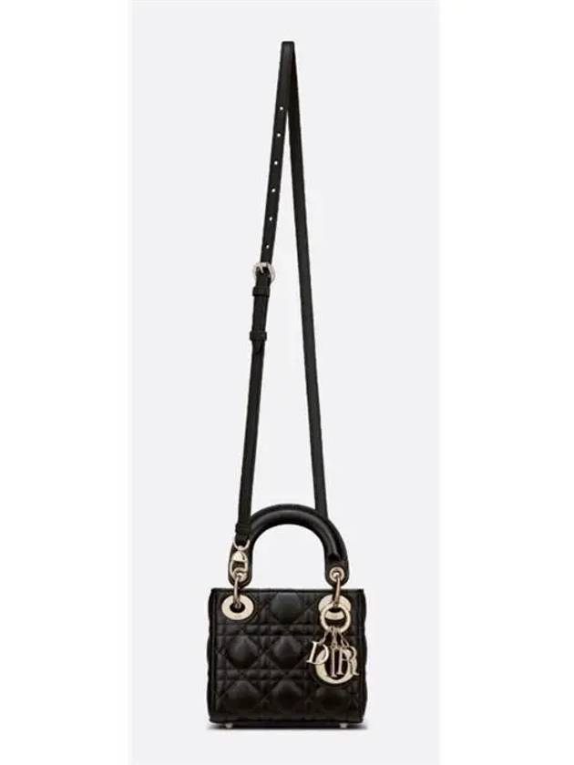 Micro Lady Cannage Lambskin Mini Bag Black - DIOR - BALAAN 5