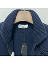 Lambswool Knit Cardigan Navy - STONE ISLAND - BALAAN 6