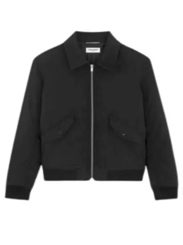 Zip-Up Bomber Jacket Black - SAINT LAURENT - BALAAN 2