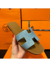 Women's Oran Sandals Calfskin Denim Brown Twotone - HERMES - BALAAN 2