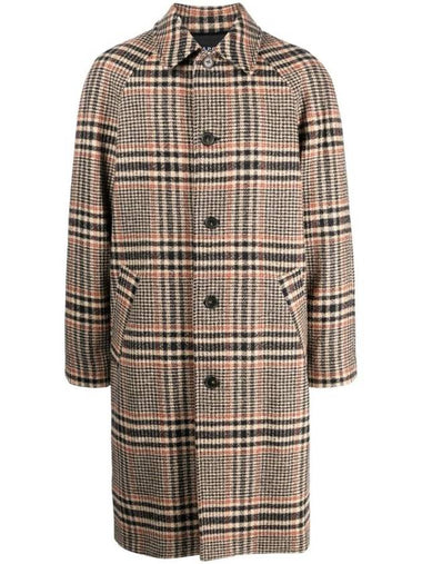 Etienne Plaid Pattern Wool Single Coat Beige - A.P.C. - BALAAN 1