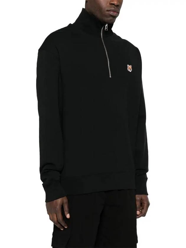 Fox Head Patch Half Zipper Sweatshirt Black - MAISON KITSUNE - BALAAN 4