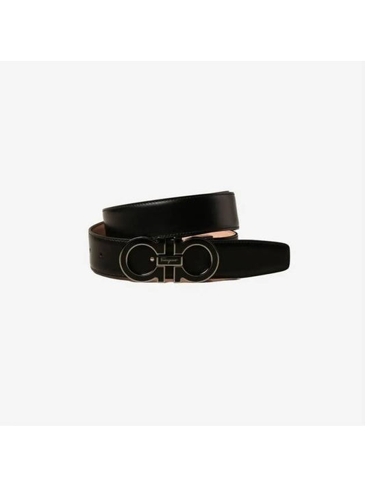 Ferragamo Adjustable Gancini Belt Black 679750 671502 - SALVATORE FERRAGAMO - BALAAN 1