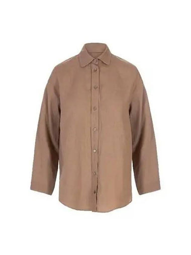 S Women Linen Shirt Brown 2391110932600 - MAX MARA - BALAAN 1