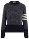 Tuck Stitch Raglan Sleeve Crew Neck Knit Top Navy - THOM BROWNE - BALAAN 5