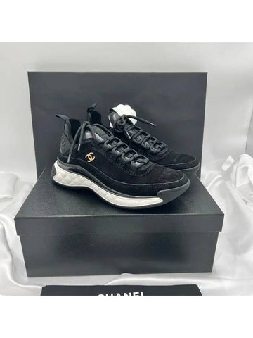 Mixed fiber women s sneakers black gold G45331 - CHANEL - BALAAN 1