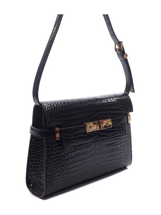 Manhattan Crocodile Small Shoulder Bag Black - SAINT LAURENT - BALAAN 4