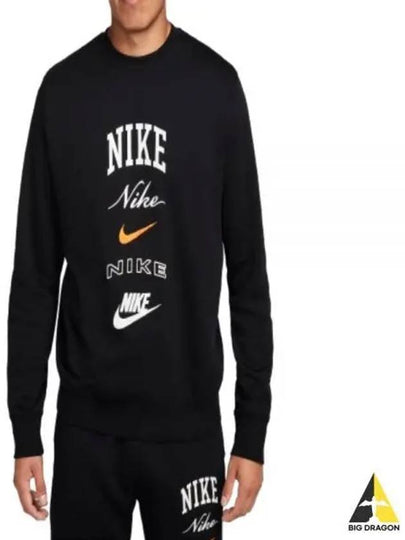 Club Fleece Crewneck Sweatshirt Black - NIKE - BALAAN 2