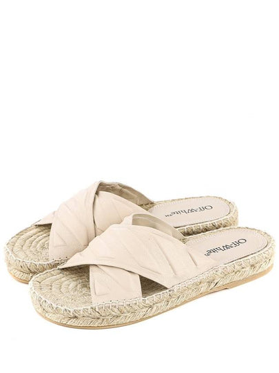 Diagre Cross Espadrille Slippers Beige - OFF WHITE - BALAAN 2