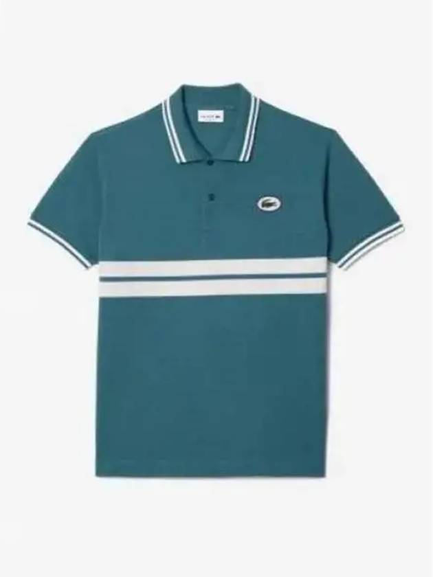 Men s Color Tipping Puff Badge Match Polo Moss Green - LACOSTE - BALAAN 1