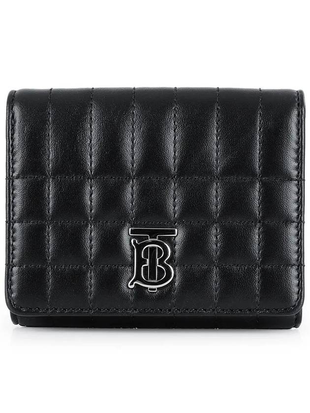 Lola Folding Small Quilted Leather Card Wallet Black Palladium - BURBERRY - BALAAN 3