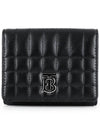 Lola Folding Small Quilted Leather Card Wallet Black Palladium - BURBERRY - BALAAN 3