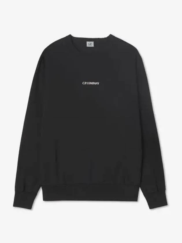 Light Fleece Logo Sweatshirt Black - CP COMPANY - BALAAN 2