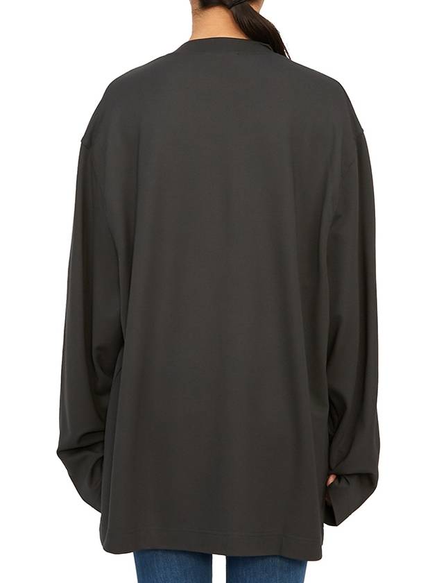 Crew Neck Long Sleeve Sweatshirt Black - LEMAIRE - BALAAN 5