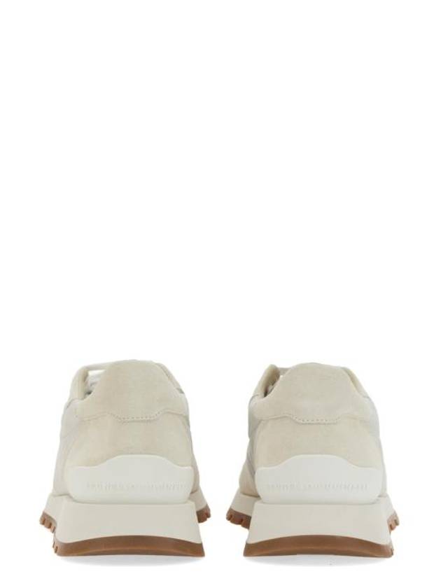 Suede Techno Fabric Runner Low Top Sneakers White - BRUNELLO CUCINELLI - BALAAN 4