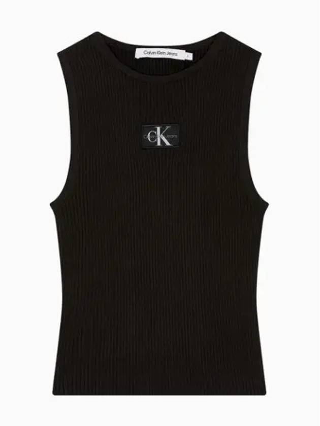 Slim Rib Lyocell Sleeveless Black - CALVIN KLEIN - BALAAN 2