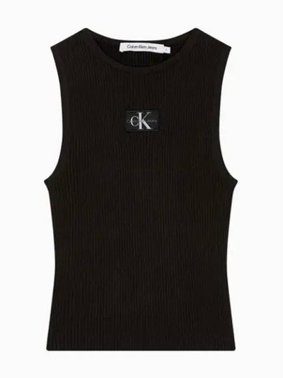 JEANS Women s Black Woven Label Sweater Tank Top J223616 BEH - CALVIN KLEIN - BALAAN 2