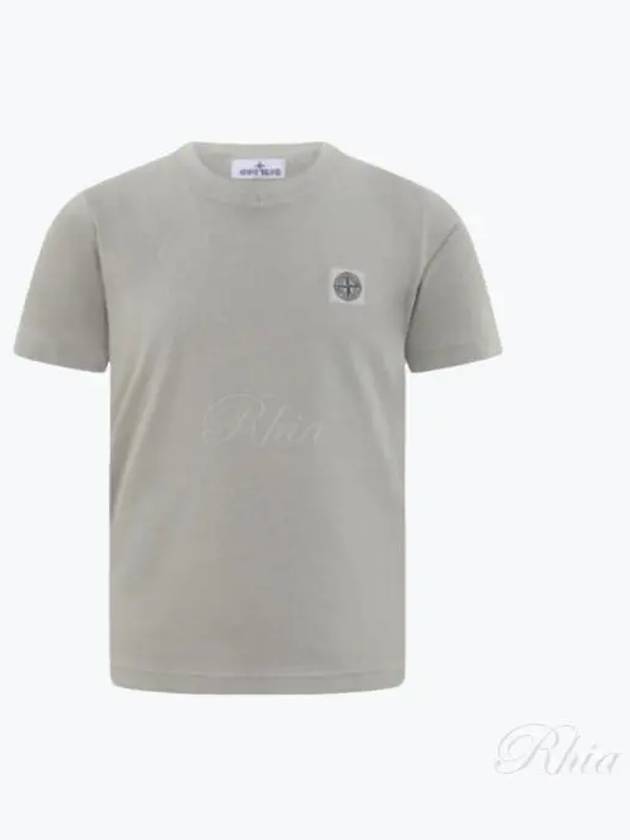 Kids Logo Patch Short Sleeve T-Shirt Grey - STONE ISLAND - BALAAN 2