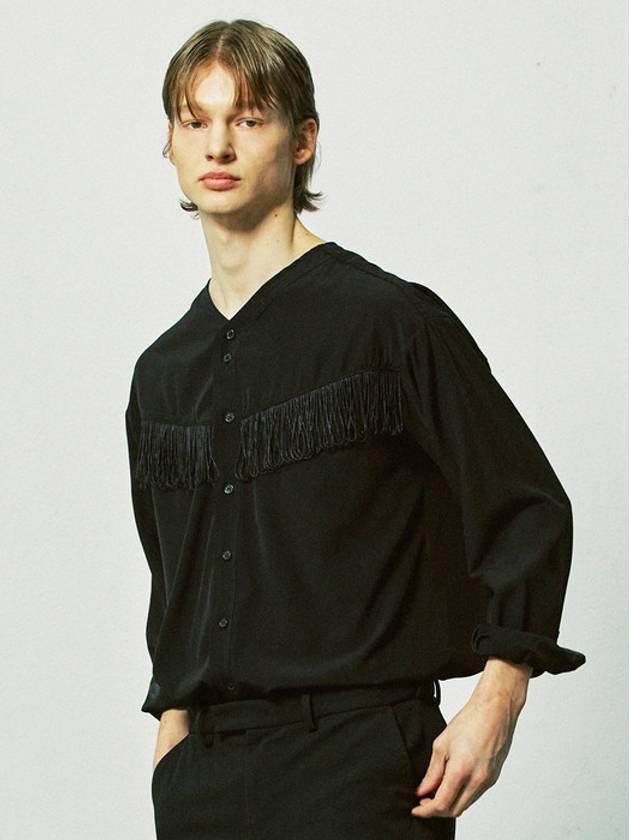 western fringe shirt black - S SY - BALAAN 7