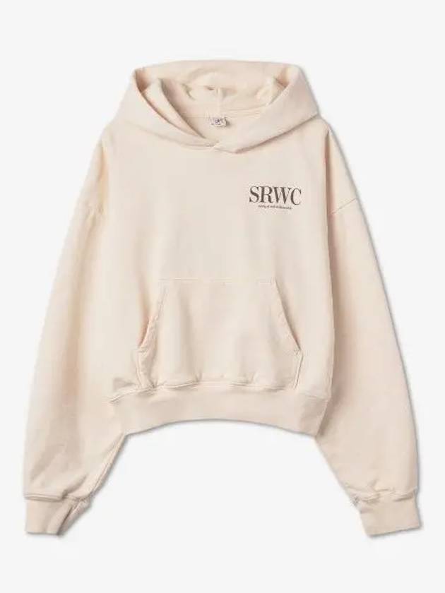 Women's SRWC Logo Cropped Hoodie Beige - SPORTY & RICH - BALAAN 2