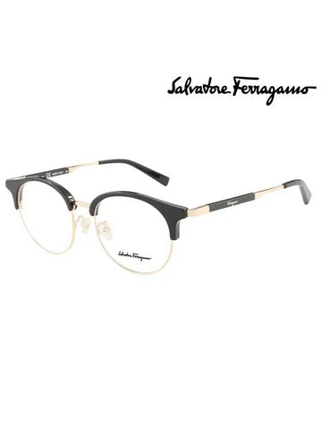 Eyewear Round Eyeglasses Black - SALVATORE FERRAGAMO - BALAAN 1