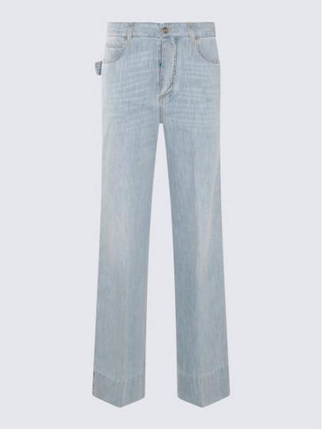 Wide Leg Denim Jeans Light Bleach - BOTTEGA VENETA - BALAAN 3