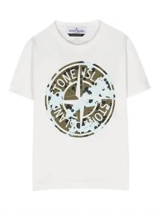 Kids Logo Short Sleeve T-Shirt White - STONE ISLAND - BALAAN 2