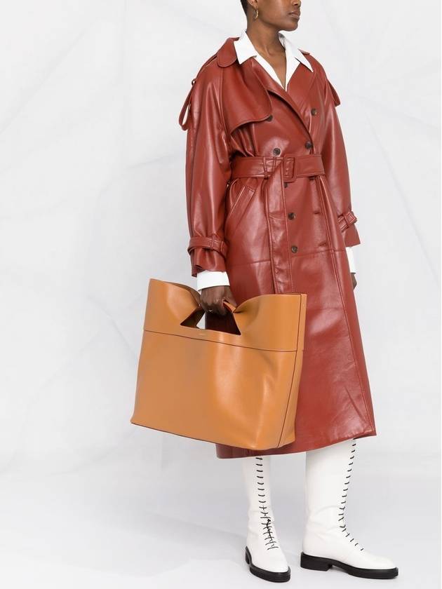 leather bow tote bag brown - ALEXANDER MCQUEEN - BALAAN 4