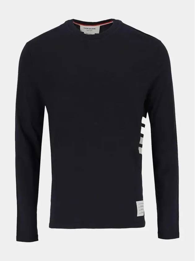 Wool Jersey 4-Bar Long Sleeve T-Shirt Navy - THOM BROWNE - BALAAN 2