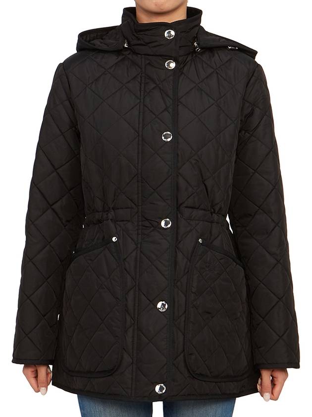 Diamond Quilted Long Nylon Jacket Black - BURBERRY - BALAAN 4