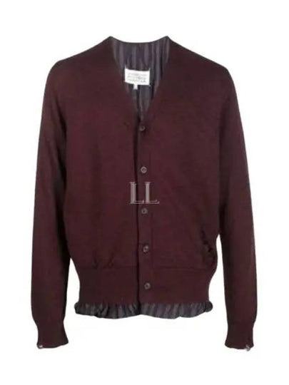 Men's Distressed Cardigan Burgundy - MAISON MARGIELA - BALAAN 2