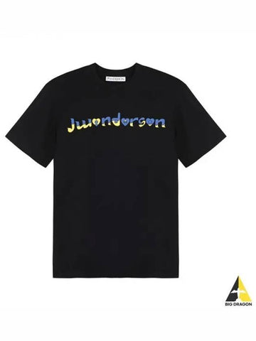J W Anderson Women s Running Logo Print Short Sleeve T Shirt Black White JT0116 PG1093 - JW ANDERSON - BALAAN 1