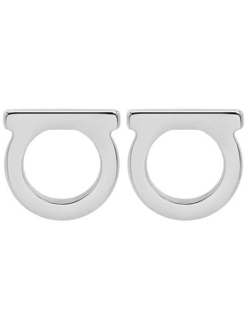 SALVATORE FERRAGAMO Gancini Earings Silver 760120 696433 - SALVATORE FERRAGAMO - BALAAN