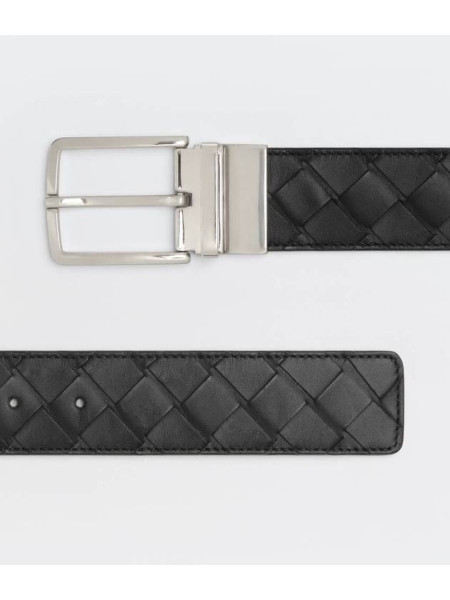 Intrecciato Reversible Leather Belt Black Parakit - BOTTEGA VENETA - BALAAN 5