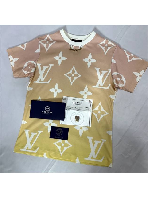 XS LV Women s Sunrise Monogram Short Sleeve T Shirt - LOUIS VUITTON - BALAAN 4