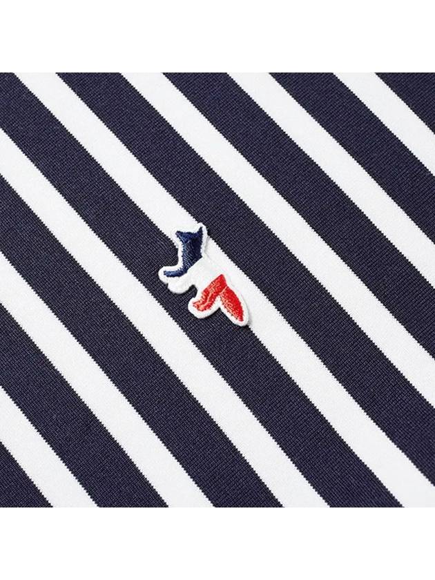 Fox Logo Stripe Long Sleeve T-Shirt Navy - MAISON KITSUNE - BALAAN 5