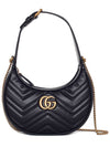 GG Marmont Half Moon Mini Bag Black - GUCCI - BALAAN 2