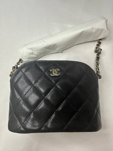 Half Moon Small Mini Chain Bag Caviar Black Gold AP4000 - CHANEL - BALAAN 1