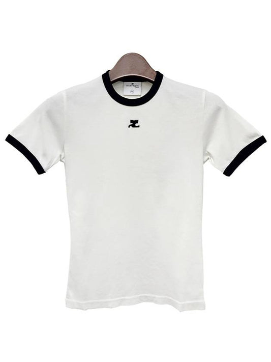 Bumpy Contrast Re-Edition Short Sleeve T-Shirt White - COURREGES - BALAAN 2