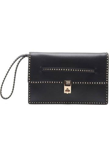 Women’s Mini Rockstud Handle Clutch Bag NW1B0A35_VUL_0NO_17F - VALENTINO - BALAAN 1