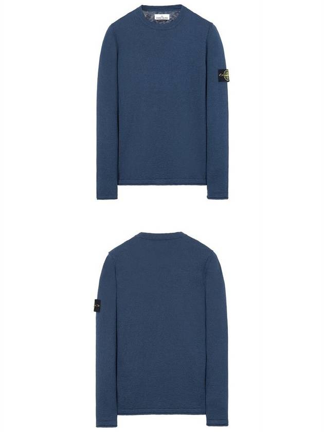 Wappen Patch Crew Neck Knit Top Dark Blue - STONE ISLAND - BALAAN 5