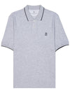 Logo Embroidered Short Sleeve Polo Shirt Heather Grey - BRUNELLO CUCINELLI - BALAAN 10