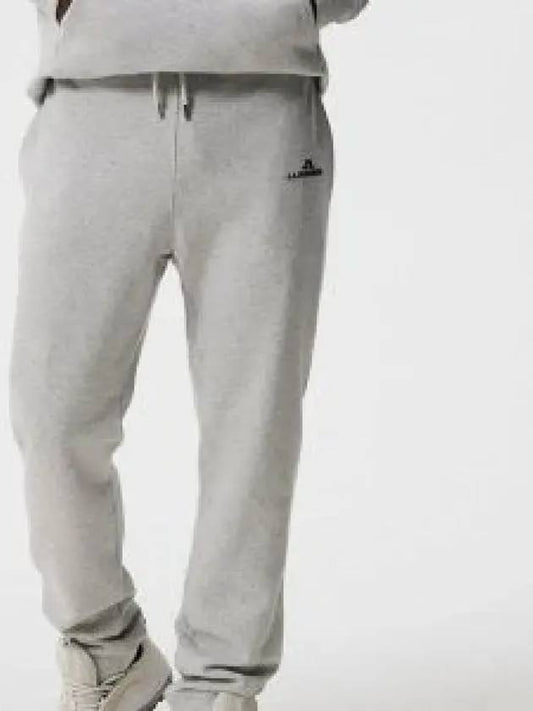 Alpha Logo Print Track Pants Light Grey Melange - J.LINDEBERG - BALAAN 2