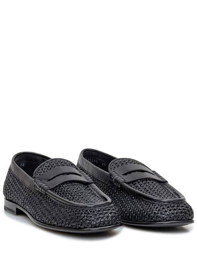 Black Slip-On Loafers In Woven Rafia Man - DOLCE&GABBANA - BALAAN 3