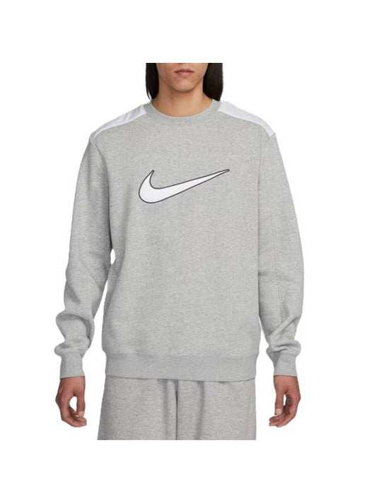 Sportswear Fleece Crew Neck Sweatshirt Grey - NIKE - BALAAN 1