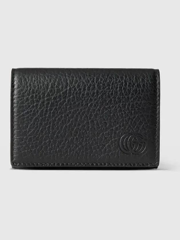 Double G Leather Card Wallet Black - GUCCI - BALAAN 3