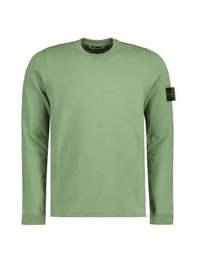 Wappen Patch Crew Neck Cotton Knit Top Green - STONE ISLAND - BALAAN 2